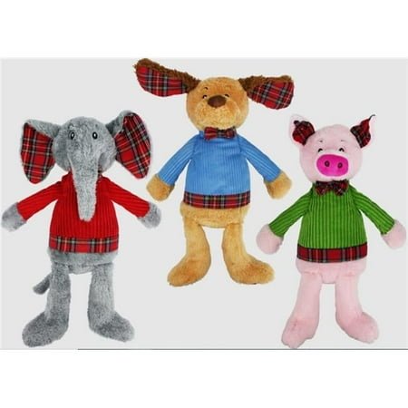 Multipet 784369170030 15 in. Corduroy Christmas Cuddlers Dog Toy
