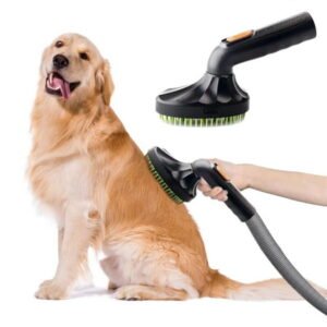 Pet Hair Brush, 1.25″(32mm) Vacuum Cleaner Attachment for Dog & Cat Grooming, 360-degree Rotatable Head, Easy to Wash, Fits Most Vacuum Cleaners, Green