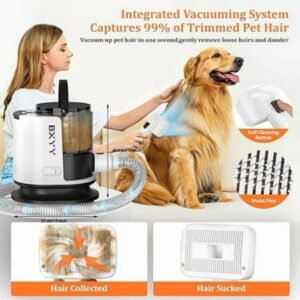 Professional 2.5L Pet Grooming Kit – 5-in-1 Vacuum Clipper System for Dogs, Cats & Small Animals, Low-Noise Hair Suction & Trimming