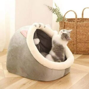 Nhthy Four Seasons Soft Cotton Pet Kennel, Colorful Indoor Dog House with Toys, Easy-Clean Semi-closed Cat House, Eco-friendly Cute Kennel for Pets B