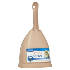 Petmate Plastic Cat Litter Scoop N Hide with Hinged Stand, Silver
