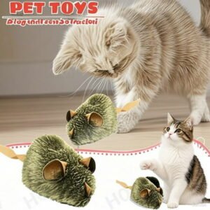 Cat Toys Squeaky Moving Mouse with Dynamic Magic Tail, Automatic Self Play Mouse Interactive Cat Toy for Indoor Cats, Electric Motion Activated Mice Toys for cat