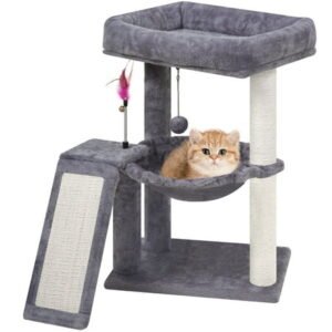 Multi-Functional Cat Tree, Indoor Climbing Toy Suitable for All Cats, with Big Perch and Toy Balls