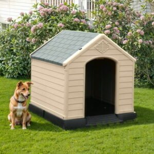 ModFusion 41″ Sturdy Dog Kennel, Outdoor and Indoor Dog House, Waterproof and Weatherproof, Easy to Clean and Disinfect