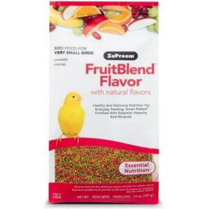 ZuPreem FruitBlend Flavor with Natural Flavors Bird Food for Very Small Birds [Bird Canary Food, Bird Finch Food, Bird Supplies] 14 oz