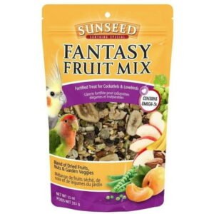 Sunseed Fantasy Fruit Mix Fortified Treat for Cockatiels and Lovebirds [Bird, Treats Packaged] 11 oz