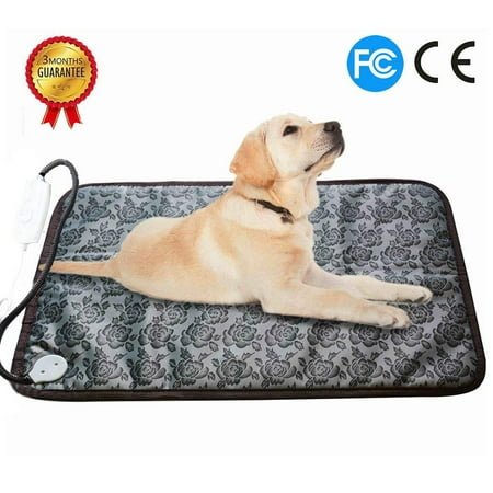 110V Dog Cat Electric Bed Mat Pet Heating Pad Indoor Outdoor Warm Waterproof 17.7inch