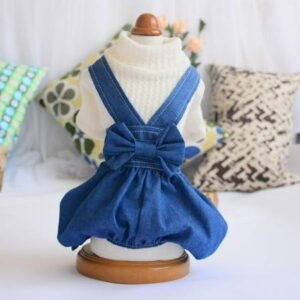 Puppy Pet Dog Denim Strap Pants Dress Clothes Apparels For Small Dog Cat Puppy
