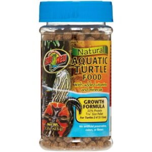 Zoo Med Natural Aquatic Turtle Food Growth Formula [Reptile Aquatic Turtle Food, Reptile Supplies] 18 oz (12 x 1.5 oz)