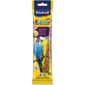 Vitakraft Budgie Kracker Apricot & Fig Bird Health Case of 7