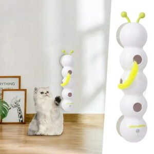 New Happy Cats Toys, Smart Motion Cat Toy, Worm Design Caterpillar Toys with Suction Cup, Interactive Intelligent Pet Teasing Stick Suitable for Indoor Wall, Door and Window Installation