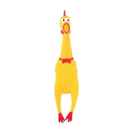 Staron Rubber Chicken (Yellow), 11.8″ Squeaky Chicken Novelty Toy Party Favors for Kids, Adults, Dogs, Family Games, Funny Rubber Chicken Dog Toy