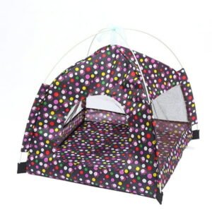NUOLUX Outdoor Cat Dog Puppy Mesh Tent Breathable Sun Shelter House for Pets (Dark Blue)