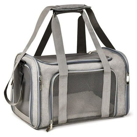 Cat Carrying Case – Pet Carrier Airline Approved, Protable and Breathable Pet Travel Carrier Removable Fleece Pad, Collapsible Cat Carrier Dog Carrier for Medium Cats Small Cats Dogs