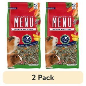 (2 pack) Menu Premium Guinea Pig Food – Timothy Hay Pellets Blend – Vitamin and Mineral Fortified, 8 lbs.