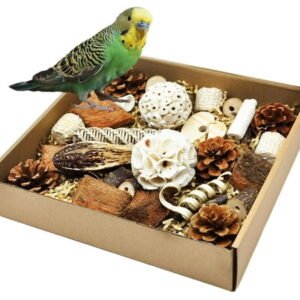 Natural Bird Foraging Toys, Interactive Chewing Toys for Parakeets, Cockatiels, Conures, Love Birds
