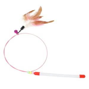 Ymiko Pet Feather Teaser Retractable Wand Interactive Feather Toys Fishing Rod For Cats Play Exercise,Wire Chaser Wand Teaser,Feather Rod Wand Toy