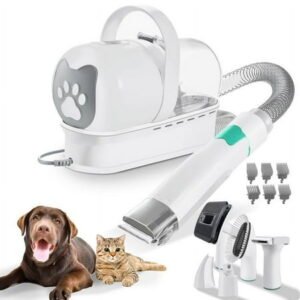 Grooming Vacuum, Dog Vacuum Brush for Shedding Grooming, Dog Hair Vacuum Groomer, 7-in-1 Pet Grooming Kit for Cat Dog, Pet Products