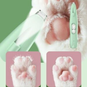 SDJMa Dog Paw Trimmer with LED Light,Dog Clippers for Grooming Small Dogs, Rechargeable Low Noise Pet Shaver for Trimming Dogs Cats Hair Around Paws, Eyes, Ears, Face, Rump