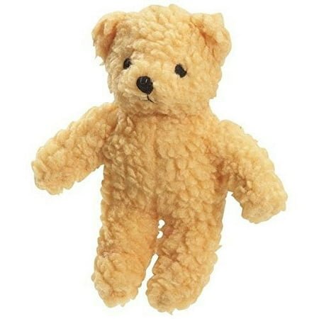 Zanies Berber Bears Soft Plush Dog Toy with Squeaker, Yellow, 8.5″