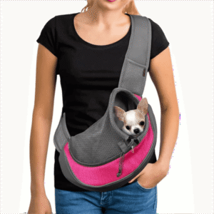 Pet Dog Sling Carrier Puppy Sling Bag Small Dogs Cats Carrier Adjustable Strap Mesh Hand Free Dog Satchel Carrier for Outdoor Travel (S (up to 5 lbs), Pink)
