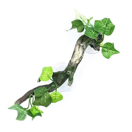 Aquarium Reptile Climbing Vines Terrarium Plant Fish for Tank Decoration with Suction Cup for Amphibian Lizard Snake
