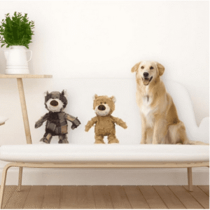 Dog Companion for Heavy Chewers Indestructible Robust Bear Dog Toy, Durable Squeaky Dog Toys, Unbreakable Stuffed Plush Chewer Toys for Dog