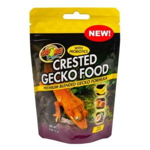 Zoo Med Crested Gecko Food with Probiotics Premium Blended Gecko Formula Plum Flavor [Reptile Gecko Food, Wholesale Reptile Clearance, Reptile Supplies] 8 oz (4 x 2 oz)