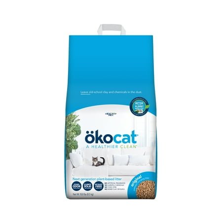 okocat Original Premium Clumping Natural Wood Cat Litter, Large, 18.8 lbs