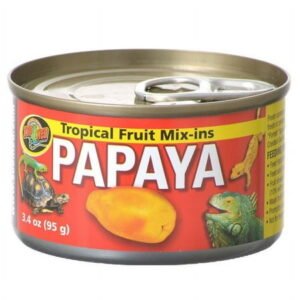 Zoo Med Tropical Fruit Mix-Ins Reptile Food Papaya [Reptile Tortoise Food, Reptile Iguana Food, Reptile Supplies] 24 oz (6 x 4 oz)