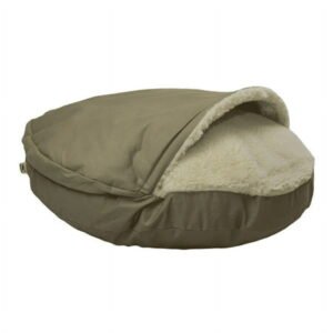Snoozer Cozy Cave Dog Bed, Large, Khaki, Hooded Nesting Dog Bed