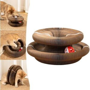 Marlene Kitty Kurlz, Kitty Kurlz Cat Toy Marlene, Kitty Kurlz Cat Toy, Marlene Pets, Foldable Cat Scratch Board Toy with Bell, Interactive Scratch Pad Cat Toy for Indoor Cats
