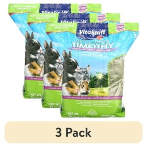 (3 pack) Vitakraft Small Animal Timothy Hay for Guinea Pigs, Rabbits, and Chinchillas – 3.5 lb