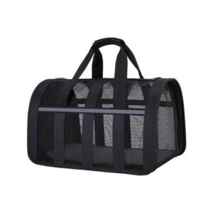 wadada Portable Cat Carrier, Soft Sided Cat Carrier for Medium Cats and Puppy up, Pet Carrier with Locking Safety Zippers, Airline Approved Travel Dog and Cats Carrier, Of Fabric Pet Home (Black)