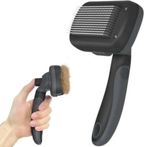 Self-Cleaning Deshedding Brush – Skin-Friendly Grooming Tool for Dogs, Cats, and Puppies to Remove Hair from Long and Short-Haired Pets