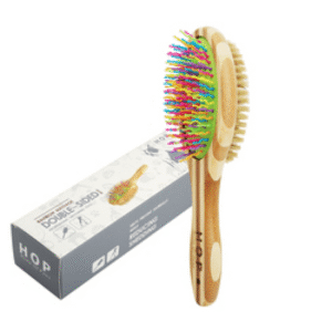 Double sided Bamboo Wood Pet Massage Bristle Brush Cat Dog Grooming Brush