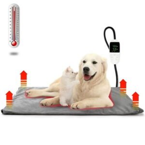 Heated Dog Bed,35.5×23.5 inch Dog Heating Pad for Cats Bed Outdoor,Pet Heating Pad,Cat Heating Pad,Heated Cat Bed,Electric Heating Pad for Dog House for Puppy Hedgehog,Chew Proof,Waterproof