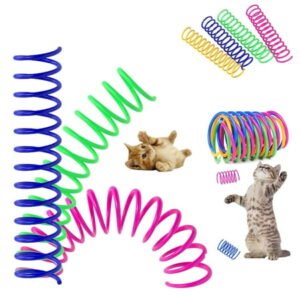 Deago 40 Pack Cat Spring Toys, Cat Kittens Toys Colorful Plastic Coil Spiral Springs for Swatting, Biting, Hunting, and Active Healthy Play