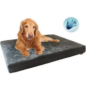 Dogbed4less Orthopedic Memory Foam Pet Bed with Waterproof Gray Microsuede Cover, Extra Large