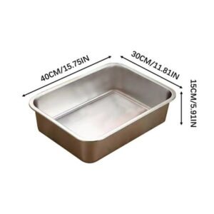 Steadline Stainless Steel Cat Litter Box Extra Large Odor Proof Litter Tray For Indoor Cats Rabbits Small Pets Rust Resistant Easy Clean Pet Accessories
