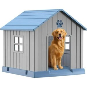 Dog House Indoor Outdoor Dog Kennel for Small Medium Large Dogs Weather Water Resistant Pet House with Air Vents and Elevated Floor