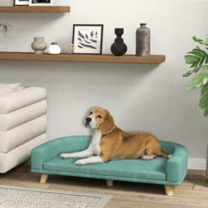 PawHut Dog Sofa Couch with Washable Cushion for Large Dogs, Cats, Green