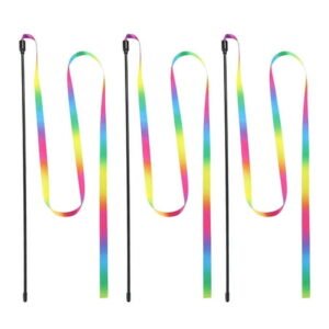 Interactive Cat Toys, Rainbow String Wand, Cat Teaser, 3 Pack