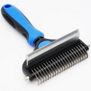 CNNIK Small 2-in-1 Dematting Comb ,small dog brush,dog brushes for grooming small dogs- Compact Dual-Sided Dematting and Fine-Toothed Comb – Effortlessly Remove Tangles for Small Dogs and Cats