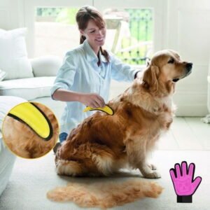 Pet Hair Remover, Mini Dog Hair Remover with Efficient Pet Grooming Gloves,Handheld Banana Reusable Fur Removal Tool for Car, Carpet, Couch, Furniture, Clothes