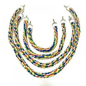 Colorful Bird Rope Perches Cage Accessories, Comfy Perch Parrot Toys For Cotton Bungee Bird Toy