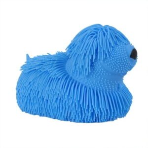 Soft Shaggy Puffer Dog Toy(7.8″ x 5″) Rubber. Wiggle, Jiggle, Squish and Squeeze These Adorable Floppy Dogs for Stress Relief(1 Blue)