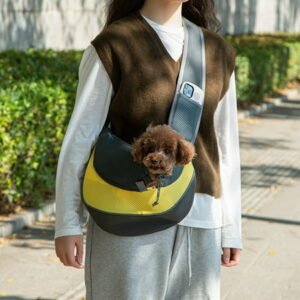 11.42*14.57 Inch Pet Dog Sling Carrier, Breathable Mesh Portable Travel Safe Pet Sling Shoulder Bag Carrier with Adjustable Non-Slip Shoulder Strap for Small Dogs Cats Puppy