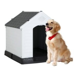 Weatherproof Dog House Indoor Outdoor – Insulated Plastic Kennel for Small Medium Large Dogs, Durable Shelter with Air Vents & Elevated Floor