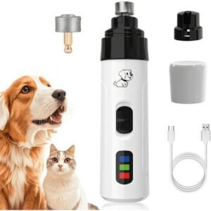 Silent Groom Pro Nail Grinder, 2025 New Pet Nail Grinder for Dogs, Quiet Electric Pet Nail Grinder for Dogs Nail Trimmers Clippers, Pet Paws Grooming Smoothing Tool with USB Charging (1set)